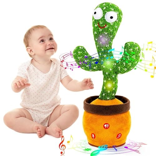 Ayeboovi Dancing Talking Cactus Baby Toys, Interactive Toy Repeating Records What You Say, Volume Adjustable Singing Cactus Toddler Toys with 120 Songs, Stocking Stuffers for Kids - Image 1