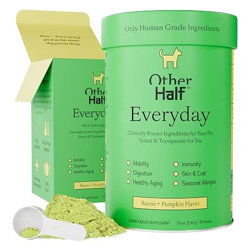 Other Half Everyday - Dog Multivitamin Supplement - Daily Joint, Gut, Allergy, Immune, Urinary Tract Support, Skin, Coat & More - Glucosamine, Chondroitin, Omega 3 & Probiotics | 45 Active Ingredients - Image 1