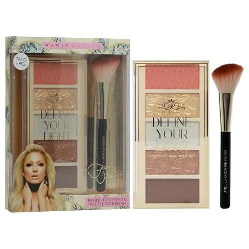 Paris Hilton Define Your Light Face Palette – Highlighter, Blush, Bronzer & Waterproof Contour – All-In-One Sculpting Kit with Makeup Brush – Glowing & Radiant Finish – Suitable for All Skin Type –1pc - Image 1