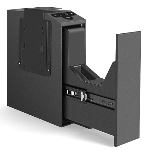 Digital Slider Handgun Gun Safe, Pistol Safe for Nightstand, Desk, Bed Side, Wall, Truck - Auto Sliding Door Hand Gun Safe for Pistol - Image 1