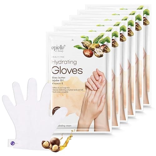 Epielle Hydrating Hand Mask 6 Pairs, Relieve and Soften with Shea Butter & Jojoba Oil, Deep Moisturizing Gloves for Dry, Cracked Hands, Self Care Gifts for Women, Spa Kit, Easter Basket Stuffers - Image 1
