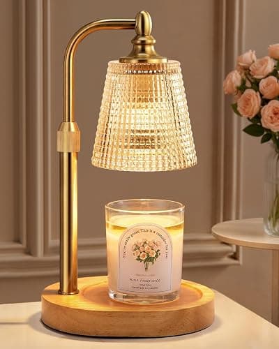 Candle Warmer Lamp with Timer,Birthday Gifts for Women Mom Home Decor | Adjustable Height Dimmable,Office Bedroom Dorm Living Room Decor,House Warming Gifts for New Home,Wax Melt Warmer,Gold - Image 1