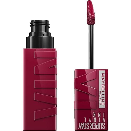 Maybelline Super Stay Vinyl Ink Longwear No-Budge Liquid Lipcolor Makeup, Highly Pigmented Color and Instant Shine, Unrivaled, Berry Burgundy Lipstick, 0.14 fl oz, 1 Count - Image 1