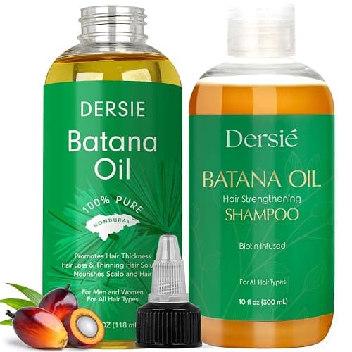 Dersie Batana Oil Hair Care Routine Set – Foundational Oil & Shampoo Steps – 100% Pure & Sourced from Honduras – Nourishes Scalp – For Dry, Damaged, Curly, Coily & Straight Hair - Image 1