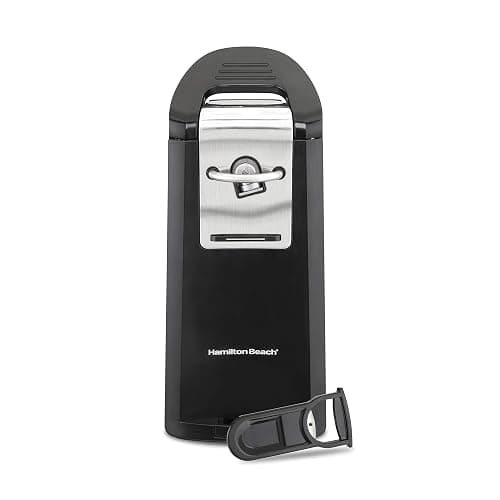 Hamilton Beach Smooth Touch Electric Automatic Can Opener Easy Push Down Lever, For All Standard-Size and Pop-Top, Extra Tall, With Bottle Opening Accessory and Built-In Knife Sharpener, Black - Image 1