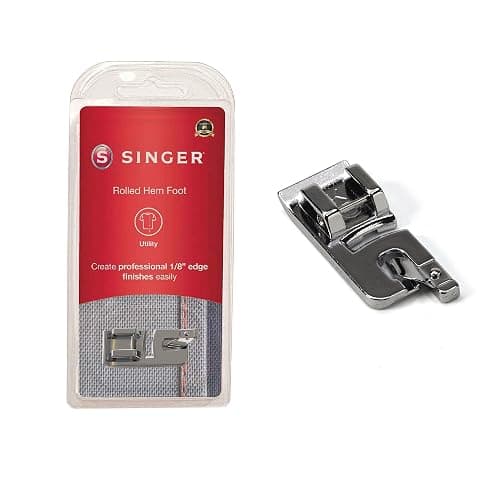 SINGER | Narrow Rolled Hem Foot for Low-Shank Sewing Machines, 1/8 Inch Hem, Light to Medium Weight Fabrics, Couch Over Narrow Cord - Sewing Made Easy - Image 1