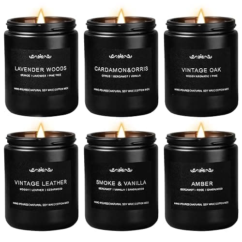 Scented Candles for Men, 6-Pack Candles for Home Scented, 42oz, 300 Hours Burning Time Long-Lasting Aroma — The Masculine Men Candle, Perfect for Boyfriend, Him, Father Aromatherapy Gift - Image 1