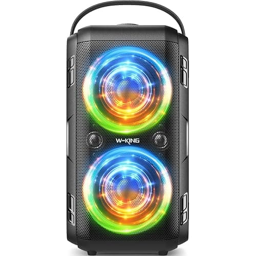 W-KING 180W Peak Party Loud Bluetooth Speaker Portable Wireless Outdoor Boom Box/4 Drivers with 2*Subwoofer/HD Huge 105dB Pulse Natural Deep Bass Tube, 80W IPX5 Big Large Speaker/24H/EQ/U-Disk/TF/AUX - Image 1