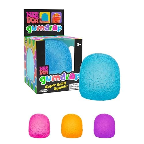 Schylling NeeDoh Gumdrop - Textured Sensory Toy with Super Solid Squish - 2.5" Tall - Colors May Vary (Pack of 1) - Gumdrop - Image 1