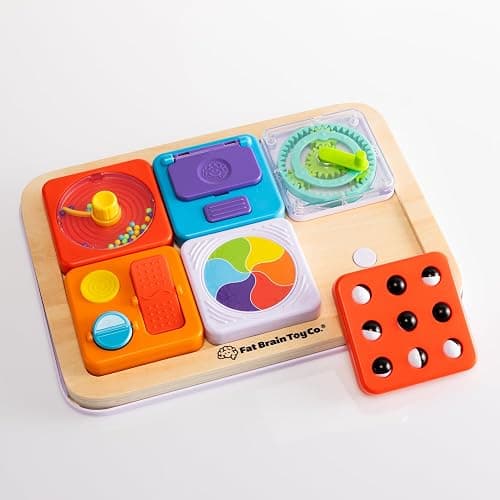 Fat Brain Toys PlayTab Essentials, Modular Sensory Activity Board for Babies and Toddlers Ages 12 Months+ - Image 1