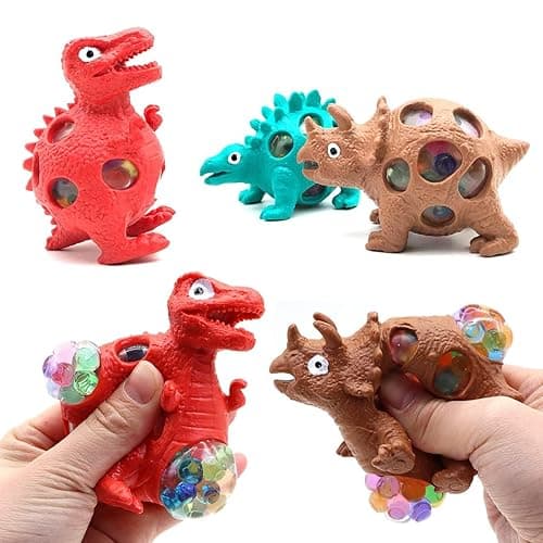 WANJUGUAN Dinosaur Vent Stress Balls 3 PCS - Squeeze Fidget Toys for ADHD, Autism, Work Pressure Release - Sensory Relieves Stress - Image 1