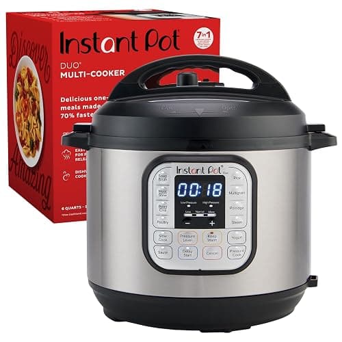 Instant Pot Duo 7-in-1 Electric Pressure Cooker, Slow Cooker, Rice Cooker, Steamer, Sauté, Yogurt Maker, Warmer & Sterilizer, Includes App With Over 800 Recipes, Stainless Steel, 6 Quart - 6 Quarts - Image 1