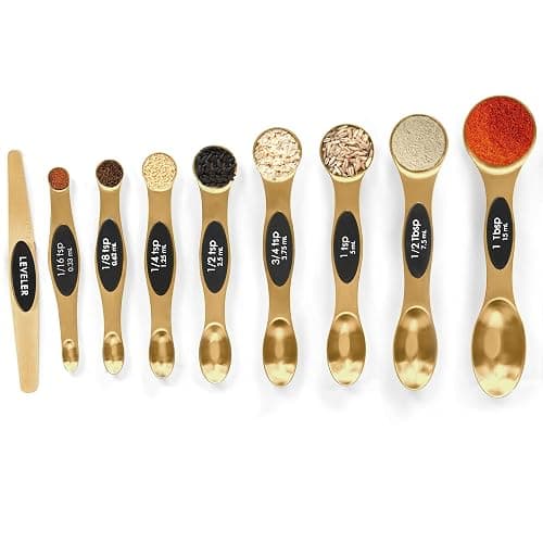 Magnetic Measuring Spoons Set Stainless Steel with Leveler-9pcs Stackable Measuring Cups for Baking-Measuring Cups and Spoon Set Kitchen Gadgets Apartment Essentials Fits in Spice Jars - Image 1