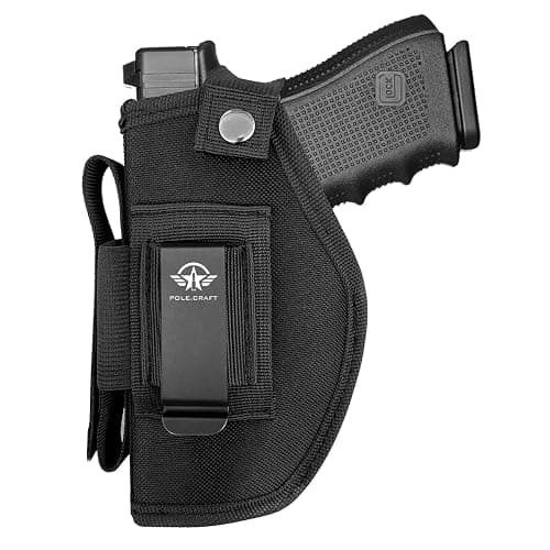 IWB/OWB Pistol Holsters Fit:Glock 19 17 26 43/G2C G3C/Sig P320/M&P 9mm 40/45/380 /Security 9/Hellcat (Black, Right/Left Hand Draw (IWB/OWB) with Mag Pouch) - Image 1