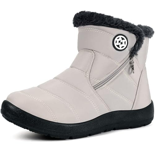 Hsyooes Womens Warm Fur Lined Winter Snow Boots Waterproof Ankle Boots Outdoor Booties Comfortable Shoes for Women - Image 1