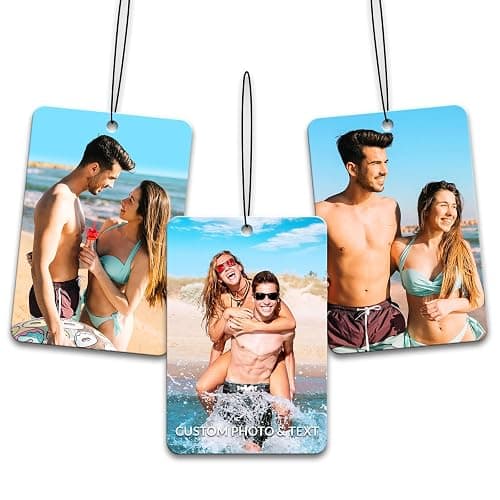 YATEDIY,Custom Air FreshenerCar-Double Sided photo Personalized Air FreshenerCar Multiple Fragrances DecorationsWardrobe,Bathroom,Hanging Ornaments(Unique Scented Gift)(Rectangle),3000 items - Rectangle - Image 1