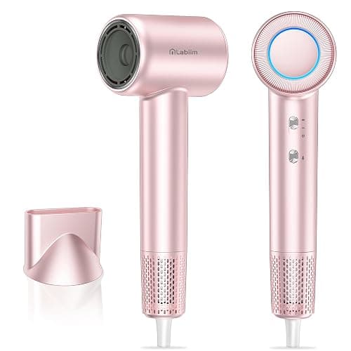 Labiim Hair Dryer, High-Speed Ionic Low Noise Blow Dryer with Brushless Motor for Fast Drying, Thermo-Control Quiet Compact Hair Blow Dryer, Hairdryer with 1 Nozzle Attachments for Home Salon Travel - Image 1