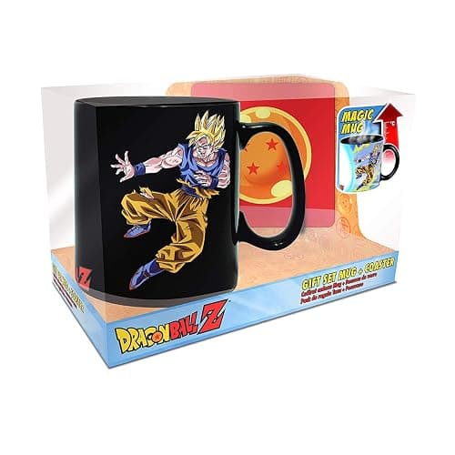 ABYSTYLE Dragon Ball Z Goku vs Buu Heat Change Mug 16 Fl Oz and Coaster Dragon Ball 4 Stars Anime Manga Drinkware Home Kitchen Merch Gift - Image 1