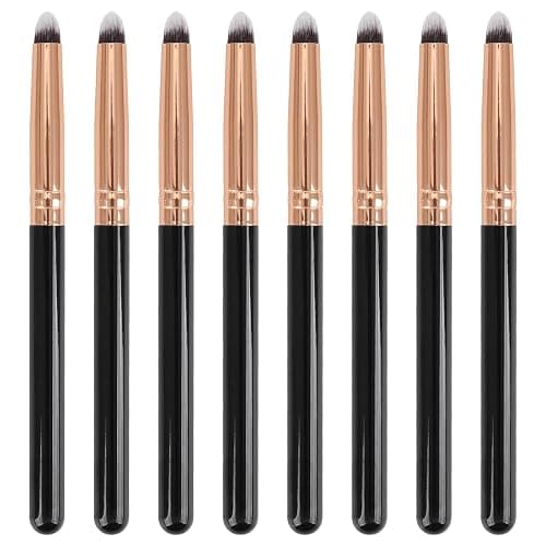 Urtlia Professional Small Pencil Eyeshadow Brush 8Pcs for Eye Shadow Eyeliner Smudge Blending Precision Perfect Cut Crease Makeup Brushes Tool Set(Black-EA01) - Image 1