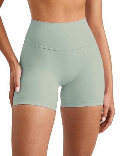 INGIA Womens High Waist No Front Seam Scrunch Butt Biker Shorts 5 Inches V-Back Scrunch Booty Gym Workouts - Image 1