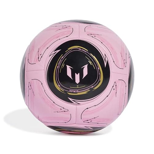 adidas Unisex-Adult Messi Club Soccer Ball, Light Pink/Black/Dark Football Gold, 5 - Image 1