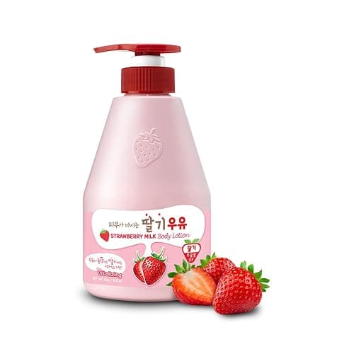 KWAILNARA Strawberry Milk Body Lotion (19.75 Fl Oz) – Deeply Hydrating & Lightweight Korean Body Lotion | Milk Protein, Royal Jelly, & Strawberry Extract for Smooth Skin | Paraben-Free & Non-Greasy - Image 1