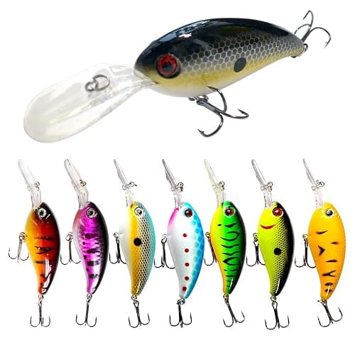 8pcs Hard Fishing Lures Minnow Crankbait with 2 Treble Fishing Hooks for Bass Walleye Pike Fishing Lure Kit 10cm/3.94inch 3D Eyes Spinner Baits for Saltwater Freshwater - Image 1