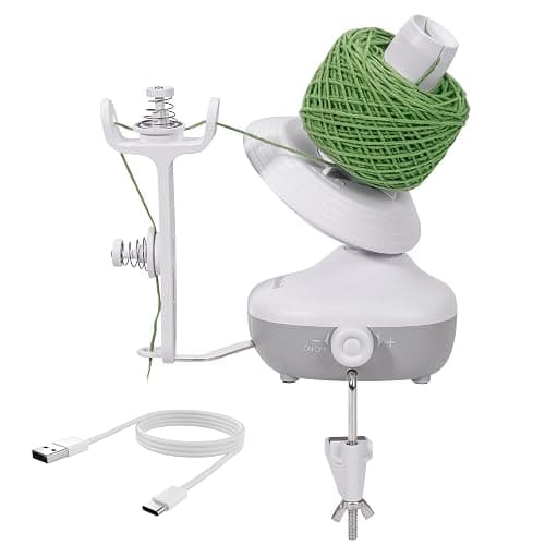 Etcokei Yarn Winder, Electric Yarn Ball Winder for Crocheting, Compact Yarn Cake Winder with Strong Tension Stepless Speed, Automatic Yarn Spinner Wool Winder, Ideal Helper for Knitting Lovers(White) - Image 1