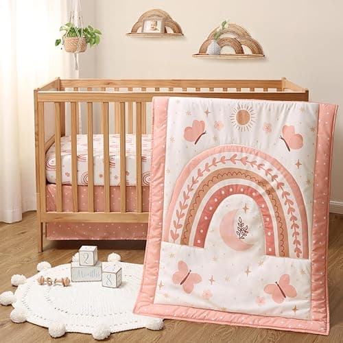 The Peanutshell Boho Rainbow Crib Bedding Set