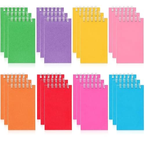 Hooqict 24 Pack Small Pocket Notebook Bulk Mini Notebooks Party Favors Little Spiral Notepads with Lined Pages 8 Colors, Memo Pads for Work, Office, School, Classroom, 3.9 x 2.4 Inches - Image 1
