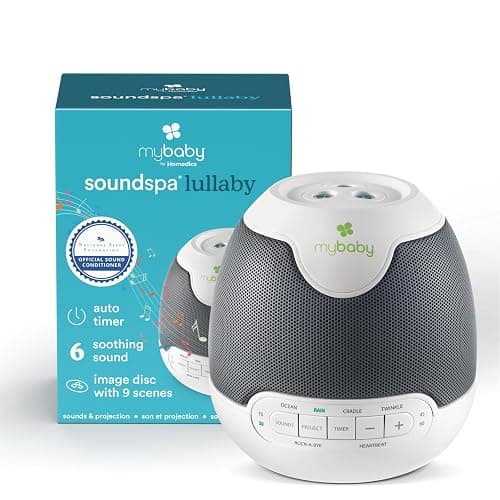 MyBaby, SoundSpa Lullaby - Sounds & Projection, Plays 6 Sounds & Lullabies, Image Projector Featuring Diverse Scenes, Auto-Off Timer Perfect for Naptime, Powered by an AC Adapter - Image 1
