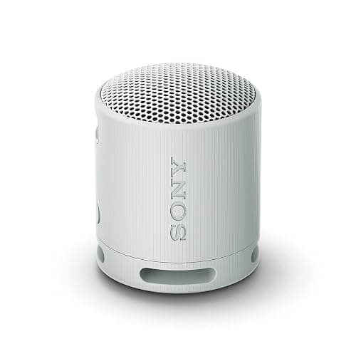 Sony SRS-XB100 Wireless Bluetooth Portable Lightweight Super-Compact Travel Speaker, Durable IP67 Waterproof & Dustproof Shower Speaker, 16 Hr Battery, Versatile Strap, Hands-free Calling, Light Gray - Image 1