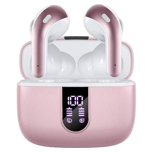TAGRY Bluetooth Headphones True Wireless Earbuds 60H Playback LED Power Display Earphones with Wireless Charging Case IPX5 Waterproof in-Ear Ear buds with Mic for TV Smart Phone Laptop Computer Sports - Image 1