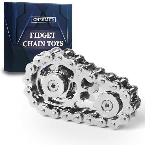 Fidget Spinners Toys for Adults Metal Figette Bike Chain Pain Stim ADHD Teens Cool Gadgets Desk Offices Gift Anxiety Relief Items Stress Tool Sensory Spiky Autism Toy Valentines Day Gift for Teen Boy - Image 1