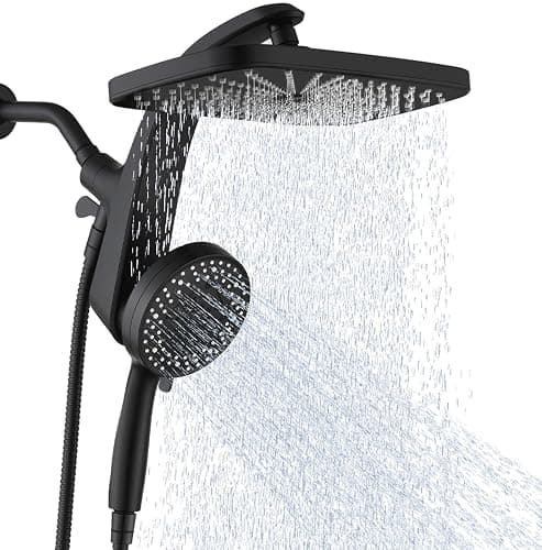 High Pressure Rain Shower Head: Upgrade Shower Heads with Handheld Spray Combo with Fixed Showerhead and 10 Sprays Handheld Shower Head, Detachable Showerheads Built-in Magnetic Docking and Power Jets - Image 1