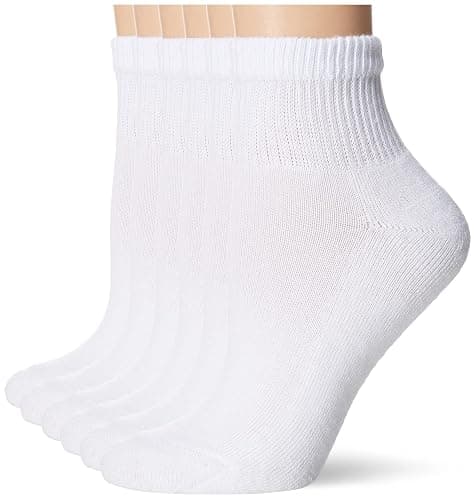 Hanes Women's Crew, Ankle & No Show Socks, 6 Pairs, Cushioned Quarter Socks for Women, Shoe Sizes 5-9 & 8-12 - Image 1