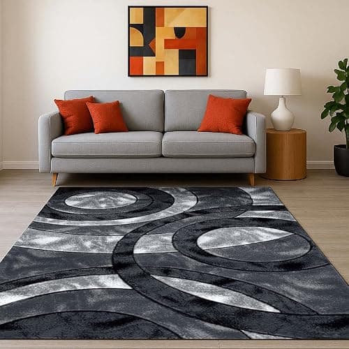 Cozy Haven Ecliptic Rugs - Large Fluffy Area Rug Carpet Washable Non-Slip Soft Modern Indoor Shaggy Floor Rug for Living Room, Bedroom, Hallway, Lounge – (Grey, 160x230 cm) - Image 1