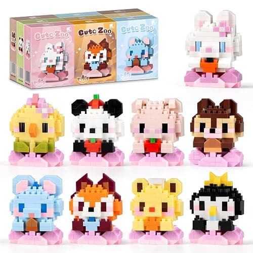HIGH GODO Animal Party Favors Building Blocks, 9 Pack Mini Animals Building Set, Goodie Bag Stuffers, Classroom Small Prize Toys Gifts for Adults Teens Age 14+ - Image 1