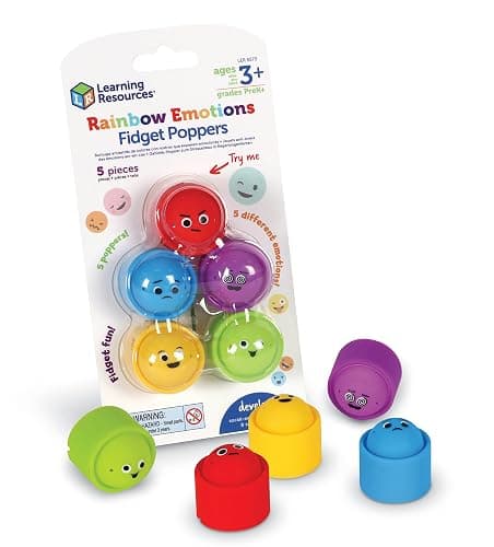 Learning Resources Rainbow Emotion Fidget Poppers, 5 Pieces, Ages 3+, Sensory Toys, Social-Emotional Learning, Sensory Toys for Toddlers, SEL Skills, Fine Motor Skills - Image 1