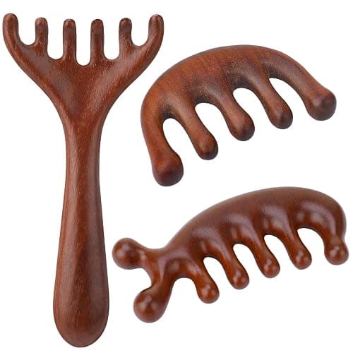 ProSuites 3 Pcs Wooden Head Scalp Massager Comb, Head Massage Tool for Relaxation Hair Gua Sha Comb for Mother,Gaughter,Wife - Image 1