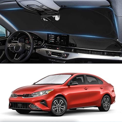 Custom Fit Kia Forte Windshield Sunshade for Kia Forte 2019 2020 2021 2022 2023 2024 2025 Front Window Shades Cover for Windshield Sun Visor Protector 210T Reflector Blocks UV Rays Cooler Accessories - Image 1