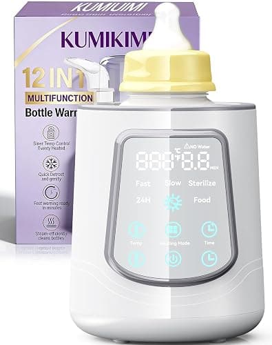 12 in 1 Fast Baby Bottle Warmer with Even Heating No Hot Spots, Night Mode, Sterili-zing, Constant Temp Milk Warmer for Breastmilk & Formula, Fits All Bottles Grey - Image 1