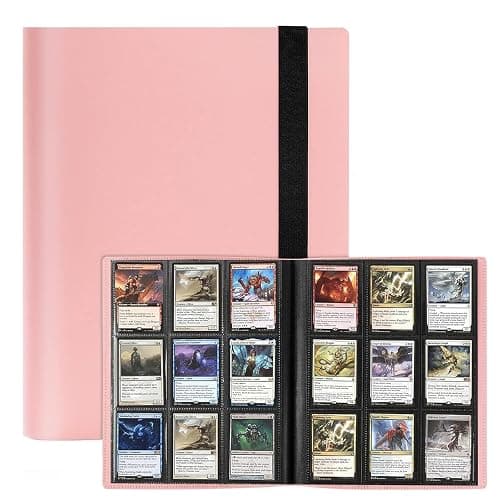 9-Pocket Trading Card Binder, Luoqun88 Pocket Trading Card Album, 360 Side-Loading Pockets, Durable PU Album for MTG, Pokemon, Yu-Gi-Oh, Football, and Sports Cards (Pink) - Image 1