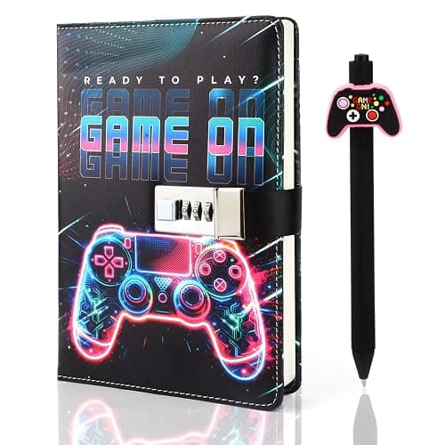 Diary with Lock For Boys Ages 8-12, Game On Journal with Lock Lockable Diary Kids diary with lock Teenage Boy Back to School Birthday Gifts for Boys 8 9 10 11 12 13 14 15 16 17 Year Old Journal Notebook - Image 1