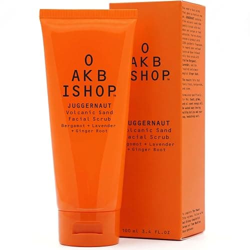 Oak Bishop Juggernaut Men's Volcanic Sand Exfoliating Cleanser for Smoother Skin – Made in USA – Deep Pore Clean, Bergamot, Lavender and Ginger Root, 3.4 fl oz - Image 1