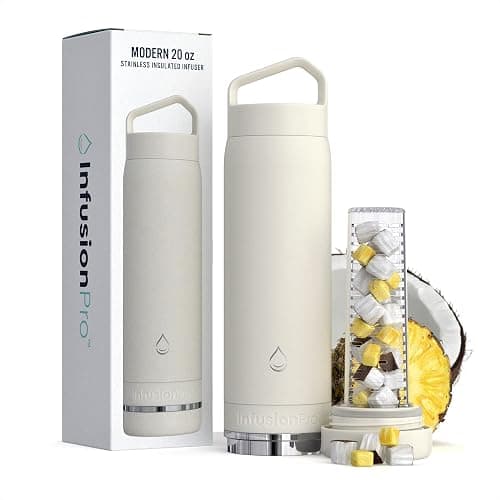 Infusion Pro Fruit Infuser Water Bottle - Vacuum Insulated (20 oz) Stainless Steel : Fruit Infusion Recipe eBook : Bottom Loading for More Flavor : Easy Cleaning : Great Gift - Image 1
