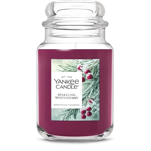 Yankee Candle Sparkling Winterberry, Holiday Scented Candle, 22oz Large Jar with up to 150 Hour Burn Time, Giftable, Holidays - Image 1