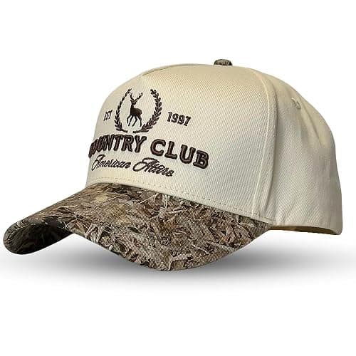 Vintage Western Trucker Hat | Men & Women | Country Cute Caps for Cowgirls Cowboys | Camo Denim Embroidered Cotton | Snapback - Image 1