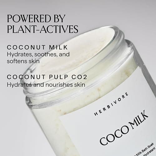 HERBIVORE Coconut Milk Bath Soak | Deeply Hydrating + Skin Softening, Soothing Light Coconut Scent, Vegan, Plant-Based - Image 1