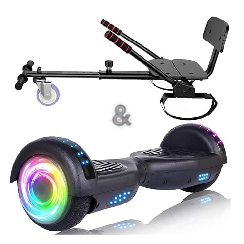 SISIGAD Scooter Seat Attachment, 6.5'' Self Balancing Scooters Go Kart with Bluetooth and LED Lights,Kids Boys Girls Adults - Image 1